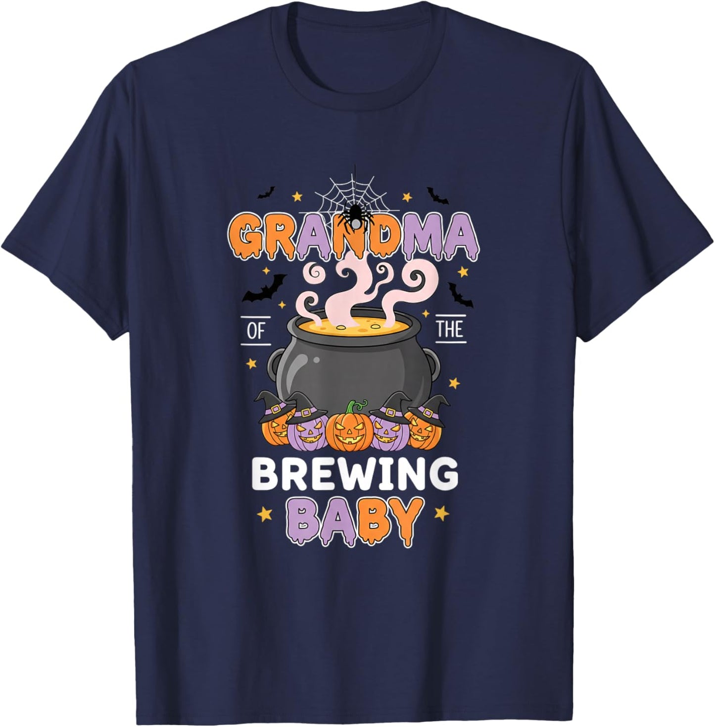 Grandparent Grandma of The Brewing Baby Halloween Grandma Ca T-Shirt - T-Shirt | Navy