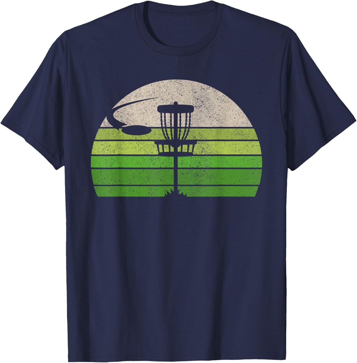 Ultimate Frisbee Disc Golf Shirts Co. Vintage Retro Classic Fit Black T-Shirt - T-Shirt | Navy