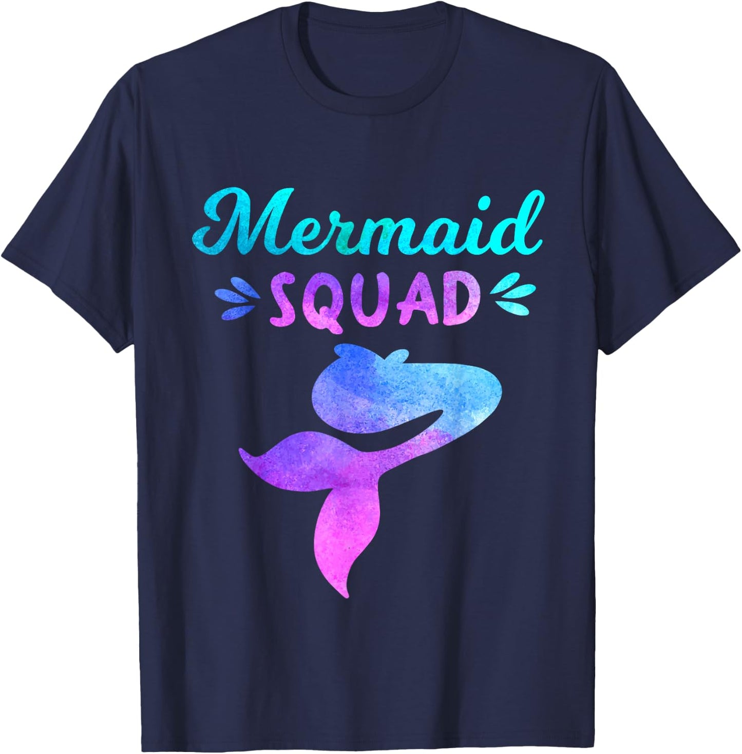 Mermaid Squad, Cute Matching Family Birthday Party T-Shirt - T-Shirt | Navy