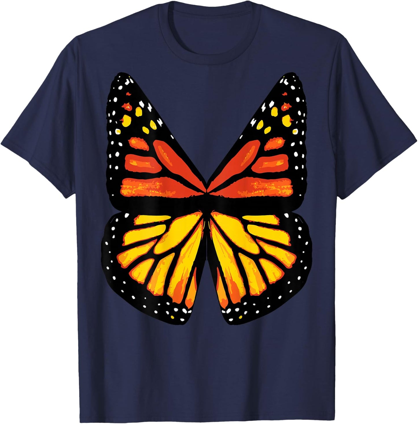 (Back Print) Monarch Butterfly Wings Shirt Women's Costume T-Shirt - T-Shirt | Navy