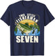 7 Years Old Fishing Birthday Party Theme Fisherman Boy T-Shirt - T-Shirt | Navy