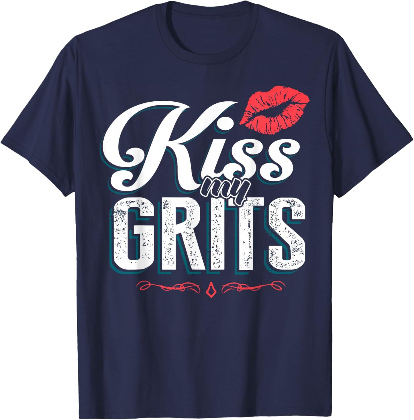 Kiss My Grits T-Shirt - T-Shirt | Navy
