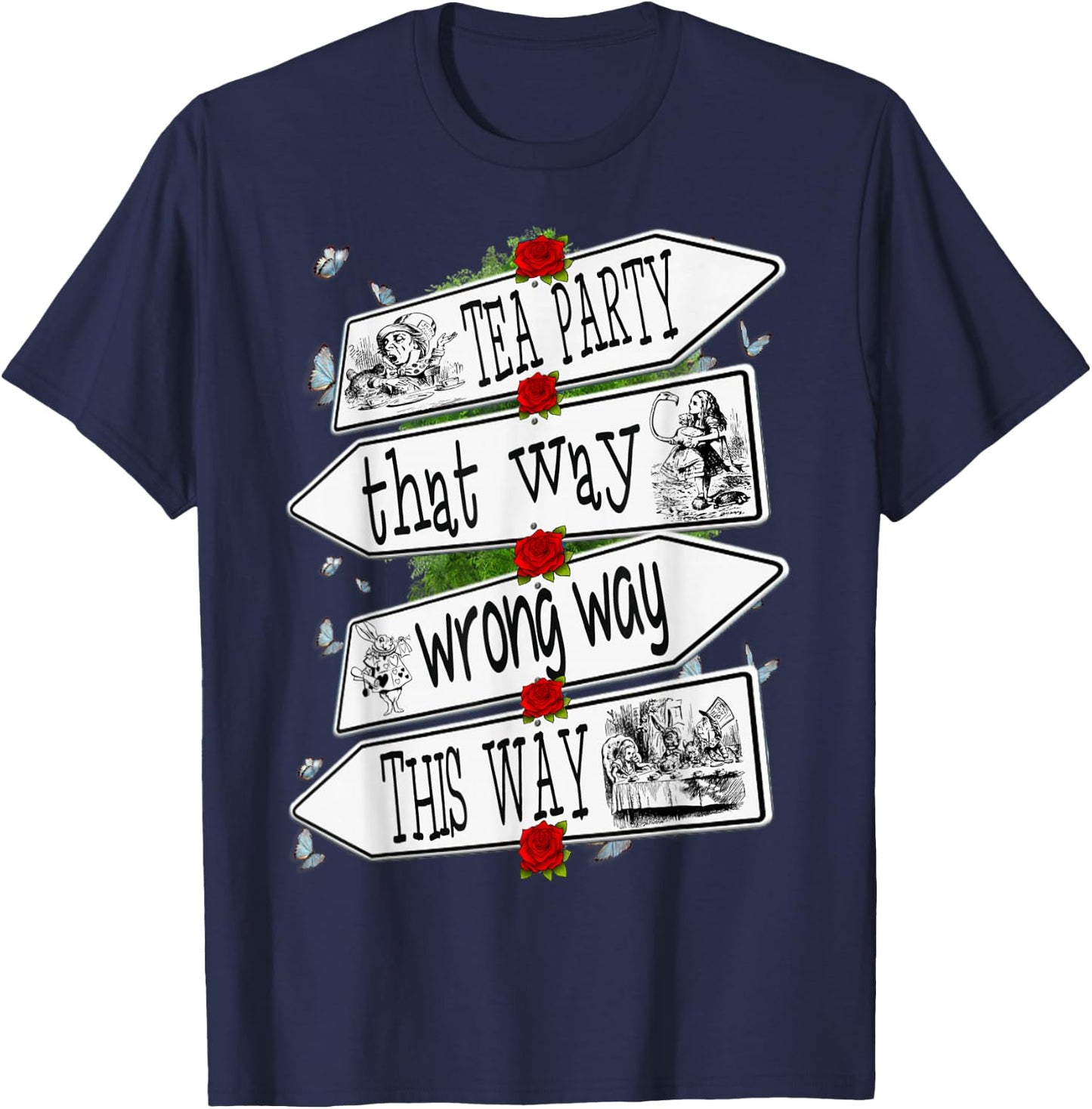 Alice in Wonderland-Men Women Kids T Shirt T-Shirt - T-Shirt | Navy