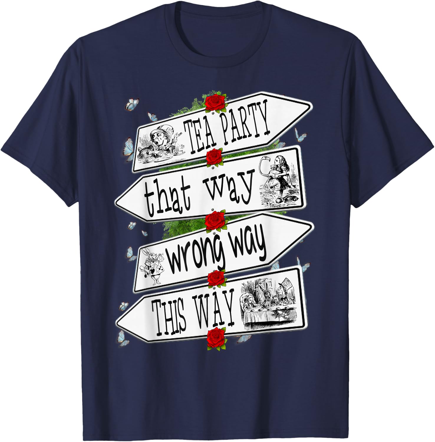 Alice in Wonderland-Men Women Kids T Shirt T-Shirt - T-Shirt | Navy