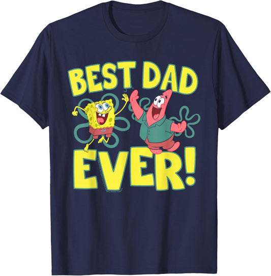 Spongebob Squarepants Father's Day Best Dad Ever T-Shirt - T-Shirt | Navy
