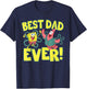 Spongebob Squarepants Father's Day Best Dad Ever T-Shirt - T-Shirt | Navy