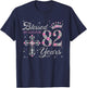 Blessed by God For 82 Years Old 82nd Birthday Gift T-Shirt - T-Shirt | Navy