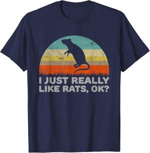 Funny I Just Really Like Rats OK T-Shirt - T-Shirt | Navy