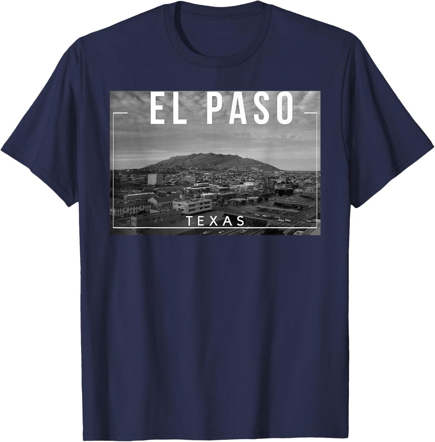 El Paso Texas TX Skyline Rio Grande T-Shirt - T-Shirt | Navy