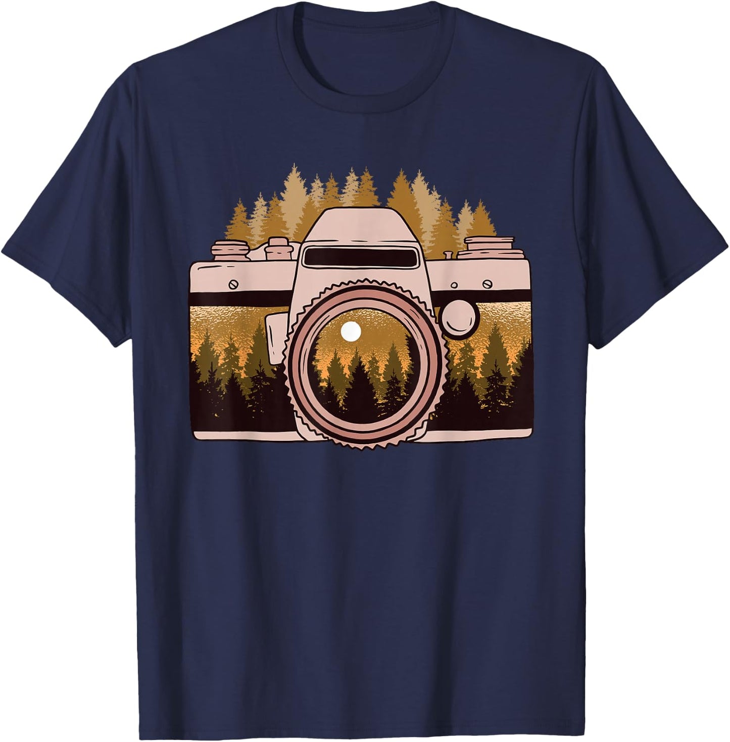 Camera Nature Photography Forest Photographer Gift T-Shirt - T-Shirt | Navy