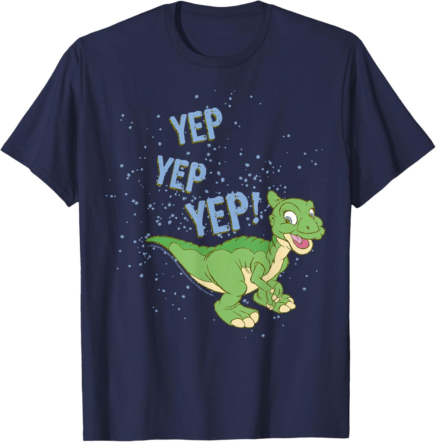 Land Before Time Ducky Yep Yep Yep Sprinkle T-Shirt - T-Shirt | Navy