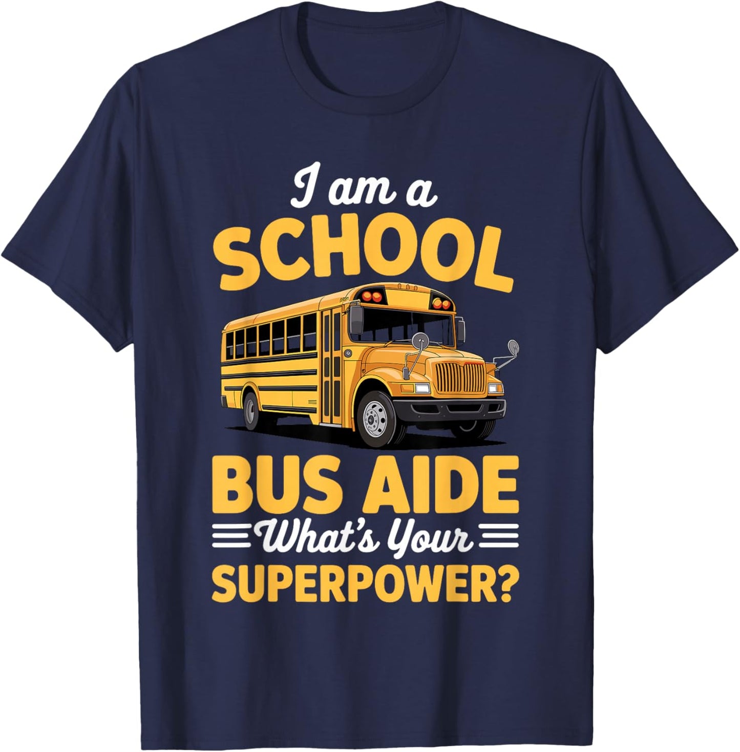Best Bus Aide Art Women School Bus Aide Assistant T-Shirt - T-Shirt | Navy
