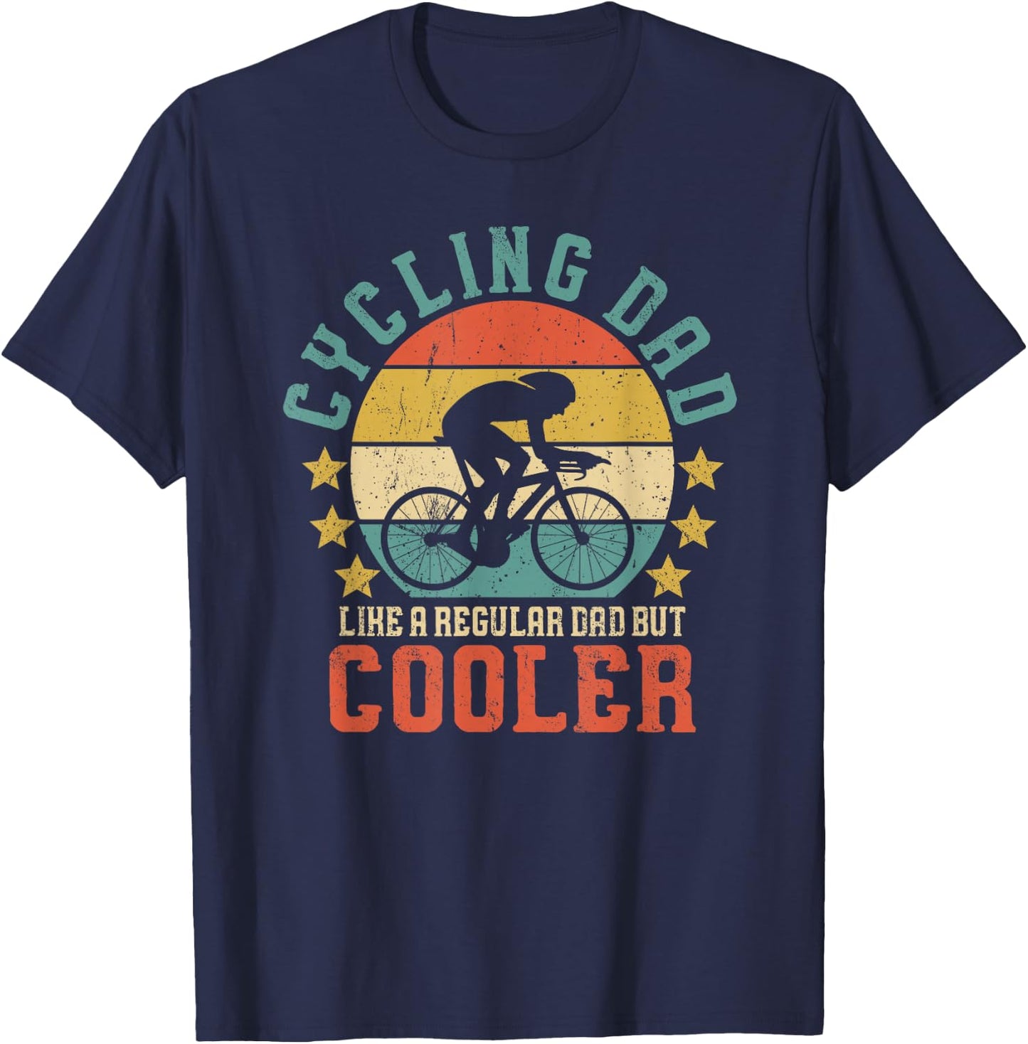 Cycling Dad Bike Rider & Cyclist Father's Day T-Shirt - T-Shirt | Navy