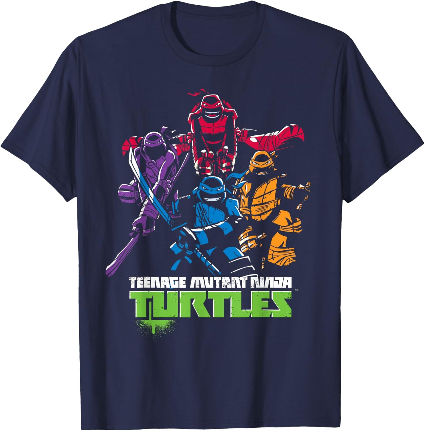 Teenage Mutant Ninja Turtles Minimal Attack Design T-Shirt - T-Shirt | Navy