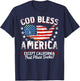 GOD BLESS AMERICA Except California Sucks Funny Backside T-Shirt - T-Shirt | Navy
