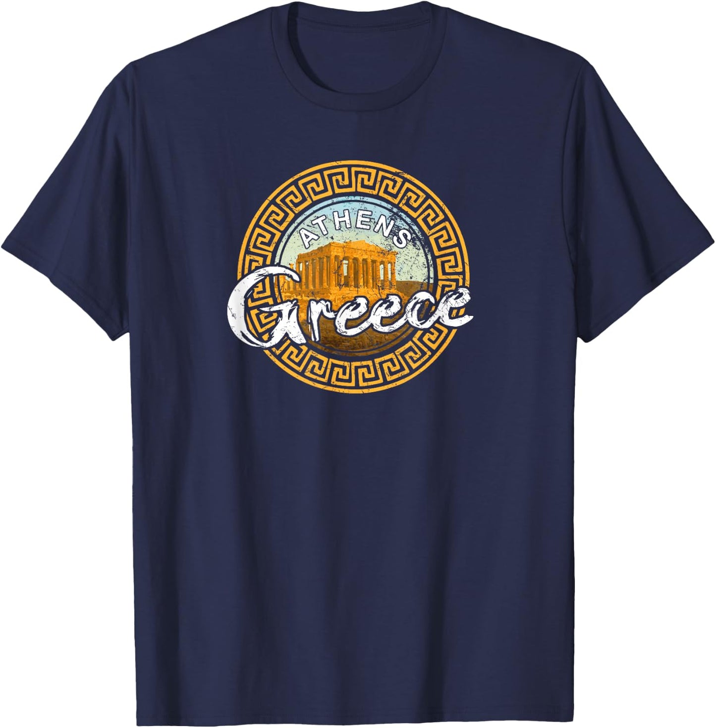 Greece Athens Parthenon Acropolis Vintage Greek T Shirt T-Shirt - T-Shirt | Navy