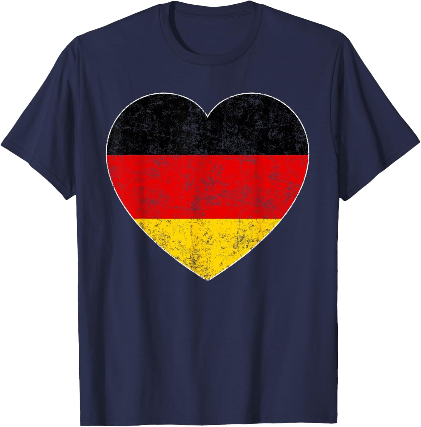 Oktoberfest T Shirt German Flag Heart Germany Gift Mom Wife T-Shirt - T-Shirt | Navy