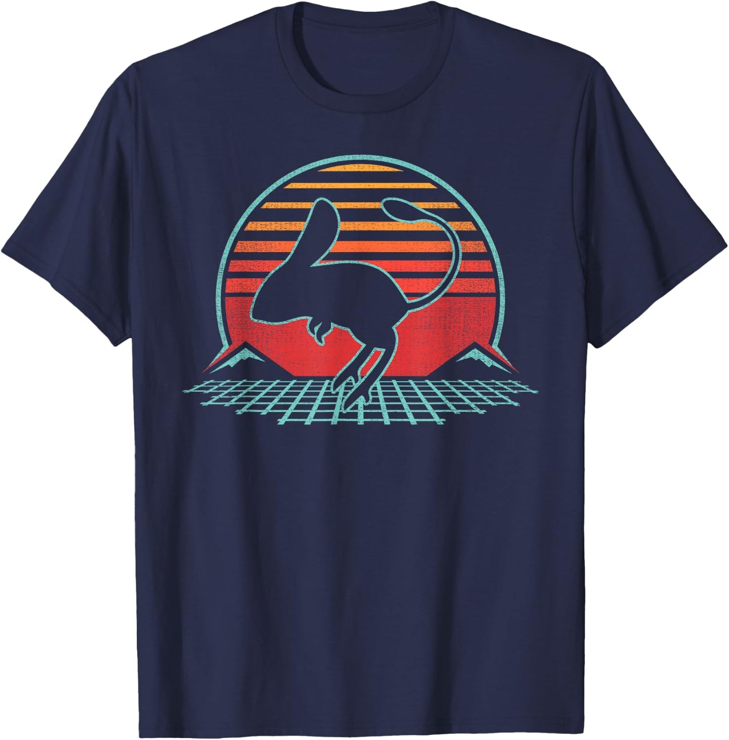 Jerboa Lover Animal Retro Vintage 80s Style T-Shirt - T-Shirt | Navy