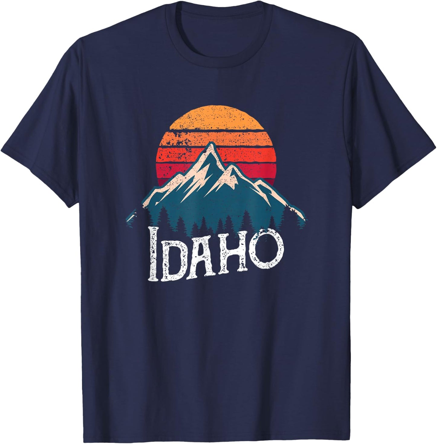 Vintage Idaho ID Mountains Outdoor Wildness Retro T-Shirt - T-Shirt | Navy