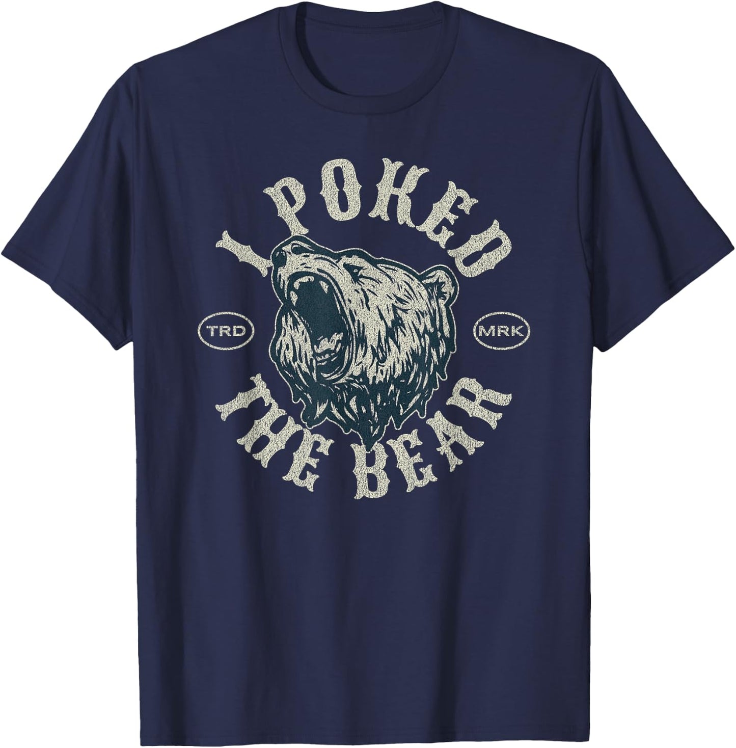 Funny Poked Bear Amputee Recovery Poke T-Shirt - T-Shirt | Navy