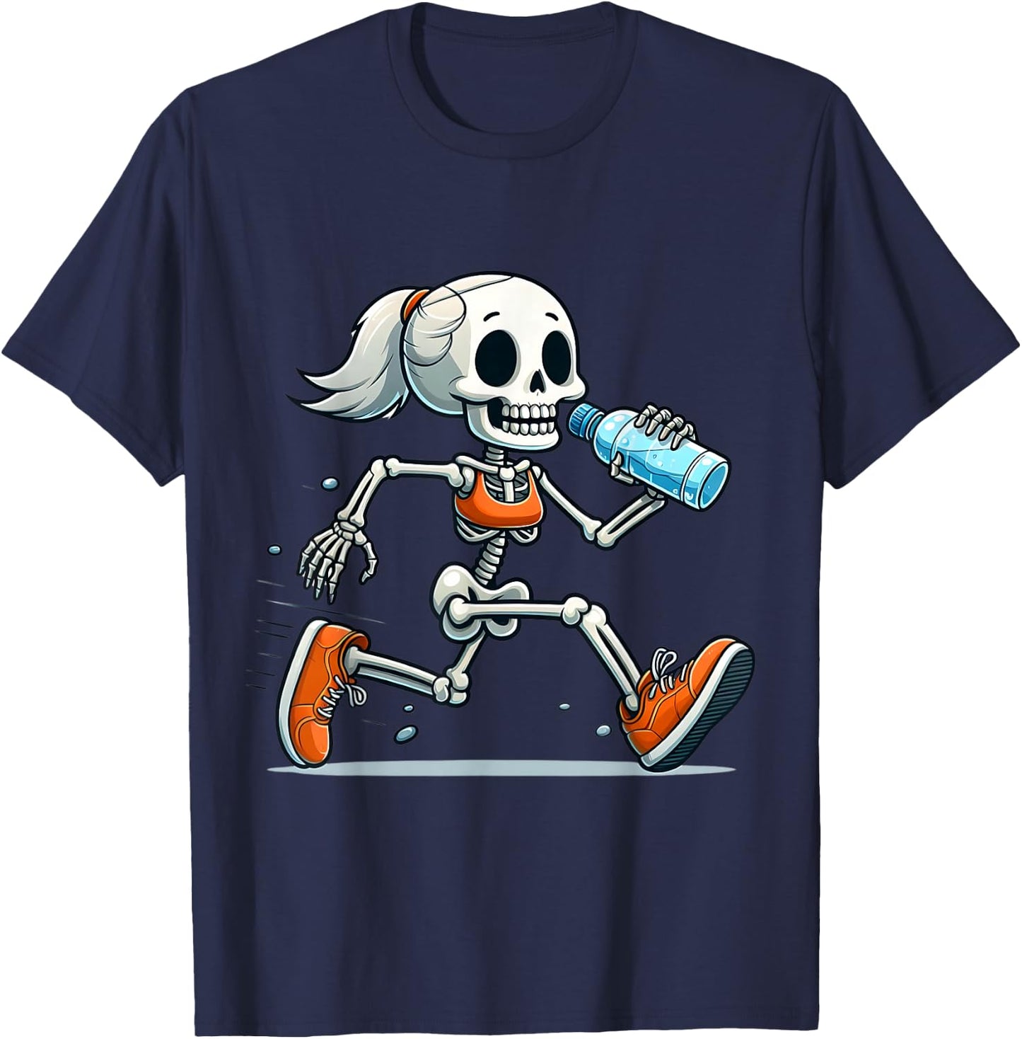 Running Skeleton Halloween Costume Spooky Runners Lover T-Shirt - T-Shirt | Navy