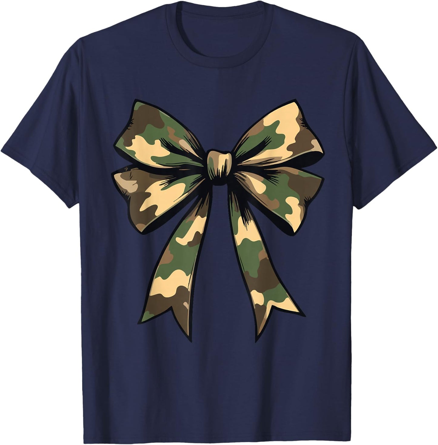 Camouflage Camo Coquette Bow Hunting Women Girls T-Shirt - T-Shirt | Navy