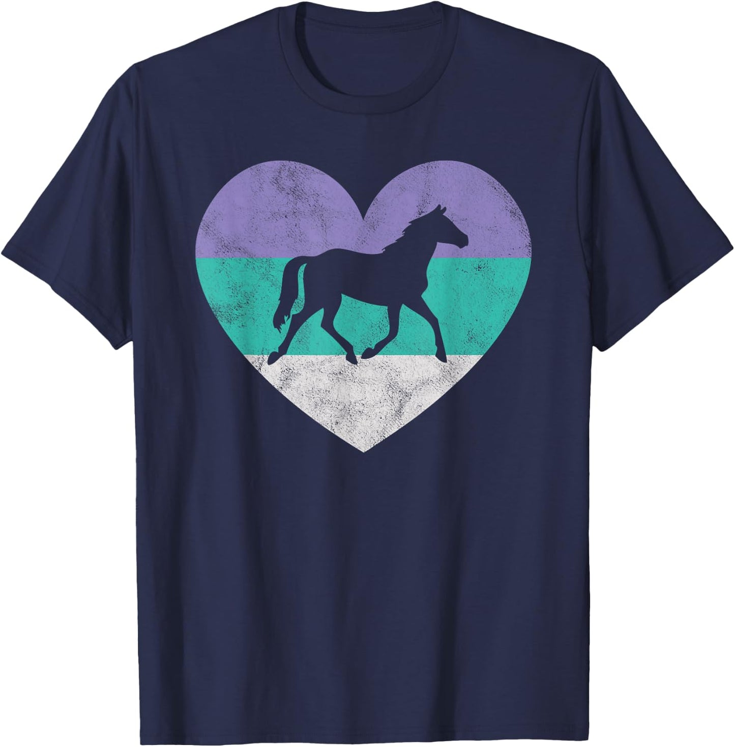 Horse Gift Shirt & Girls Retro Vintage Cute T-Shirt - T-Shirt | Navy
