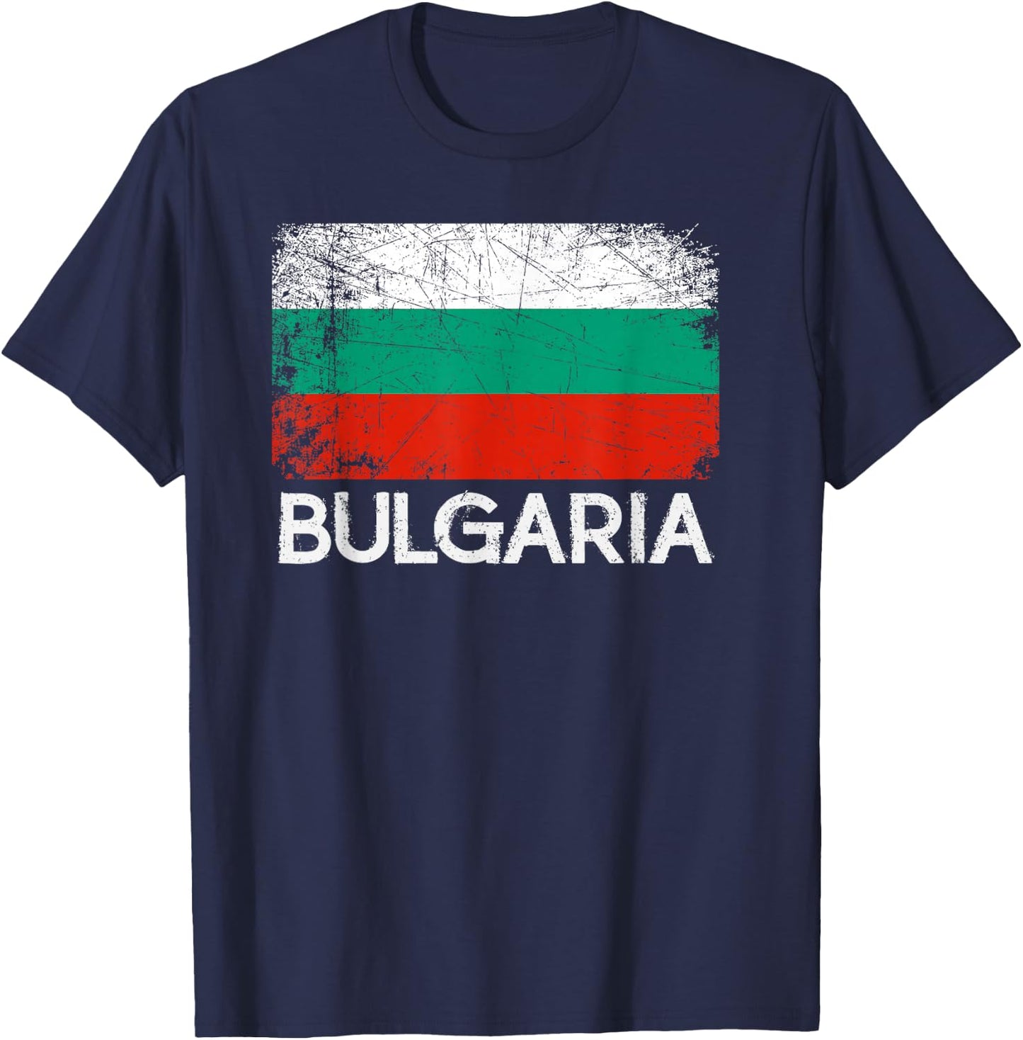 Bulgarian Flag | Vintage Made In Bulgaria Gift T-Shirt - T-Shirt | Navy