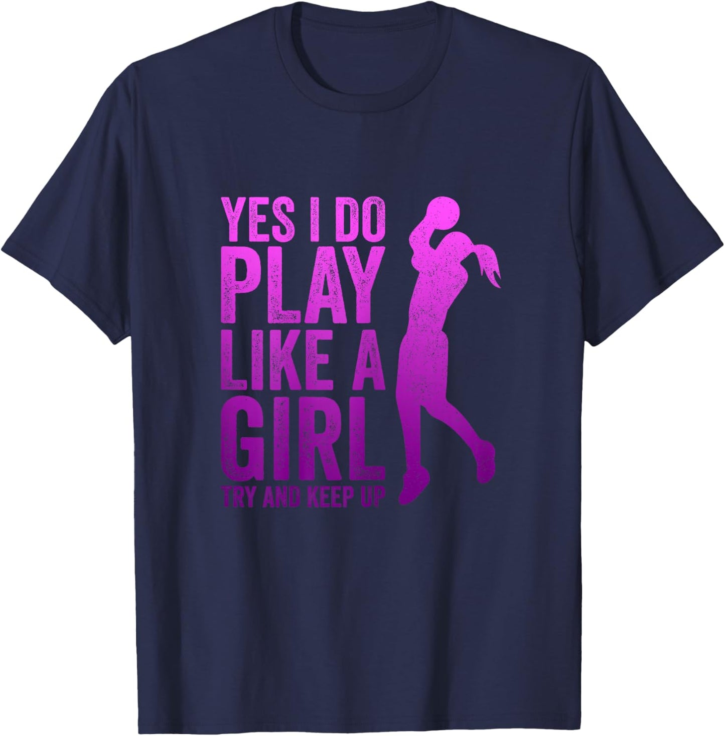 Teen Girls Youth Basketball Clothes Gifts - Play Like A Girl T-Shirt - T-Shirt | Navy