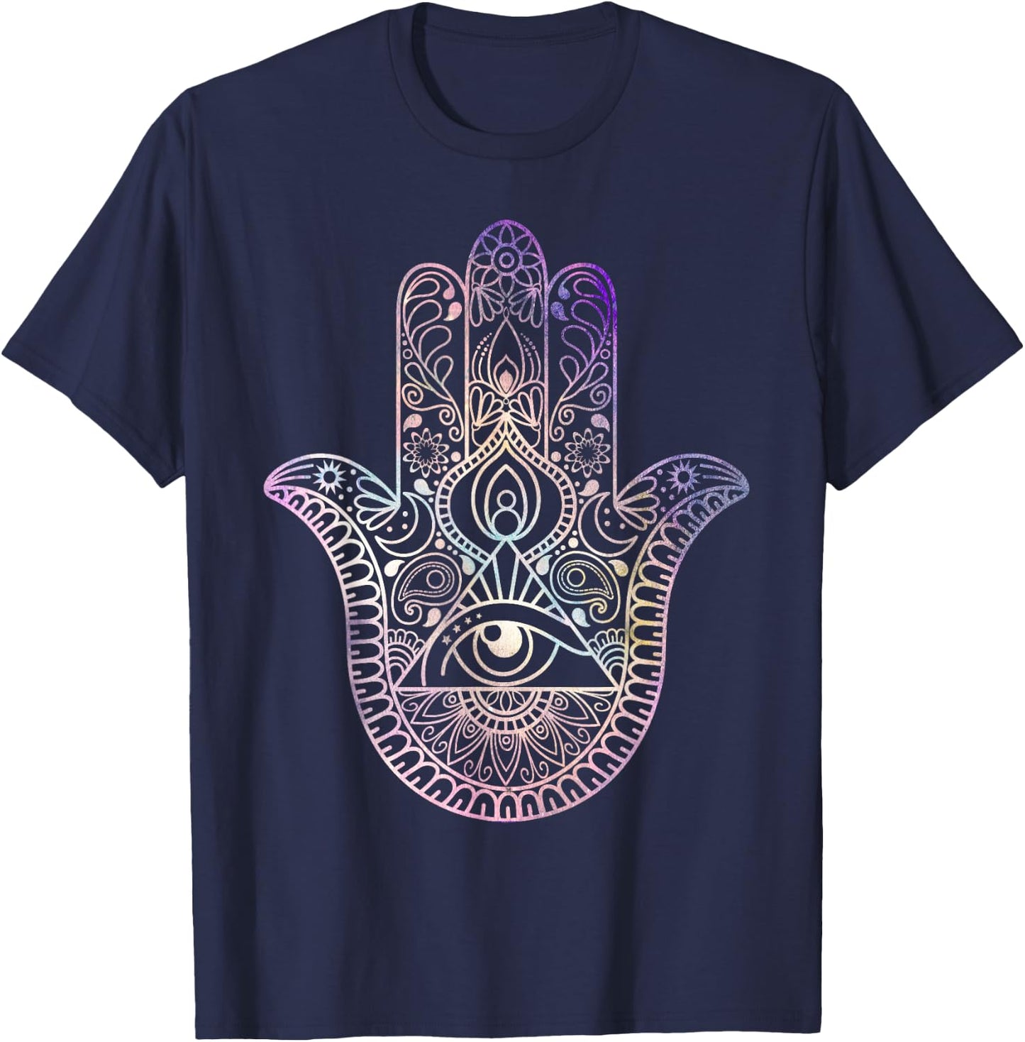 Hamsa Yoga Meditation Spiritual T-Shirt - T-Shirt | Navy