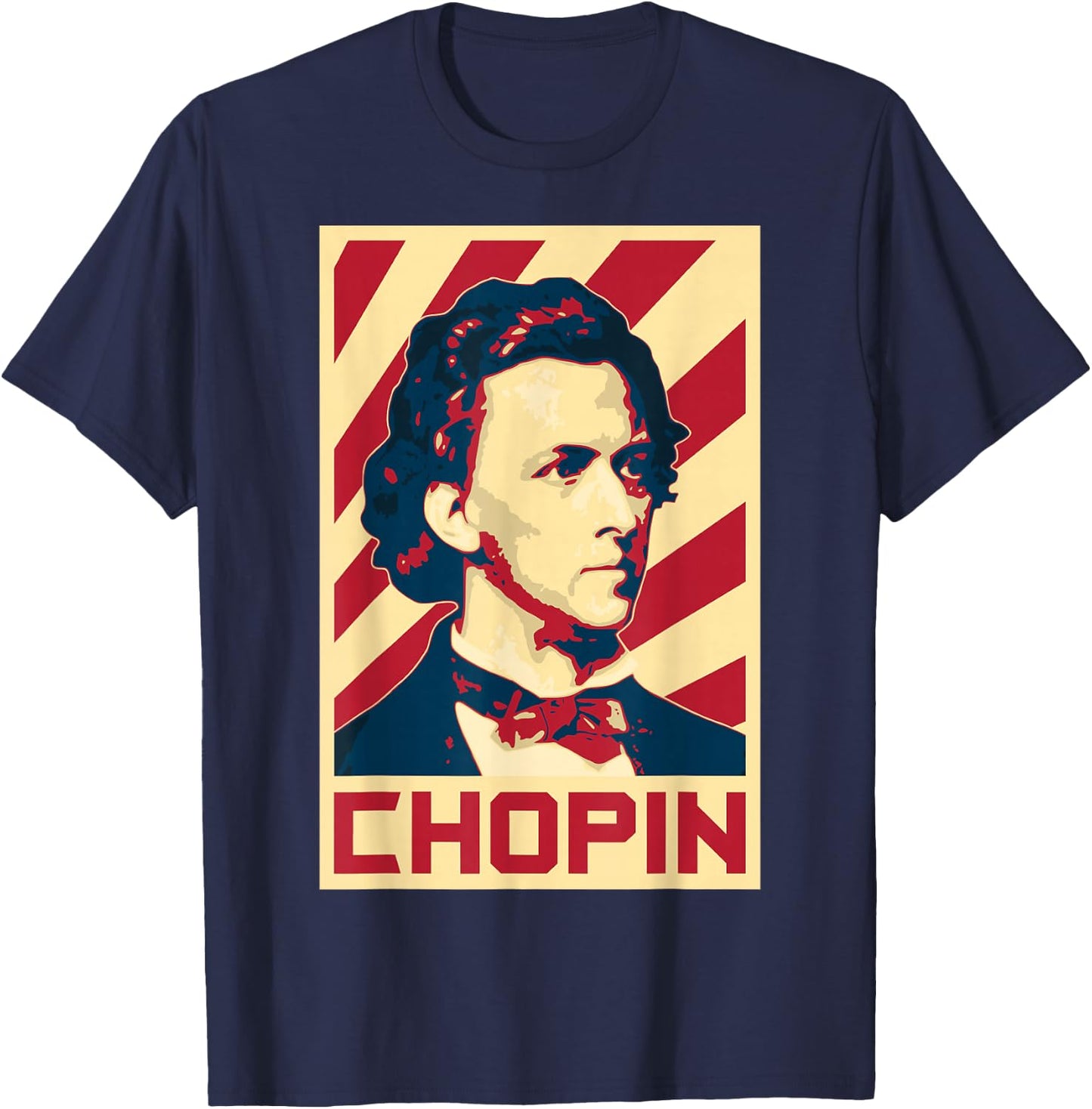 Frederic Chopin Retro Propaganda Classical Music Composer T-Shirt - T-Shirt | Navy