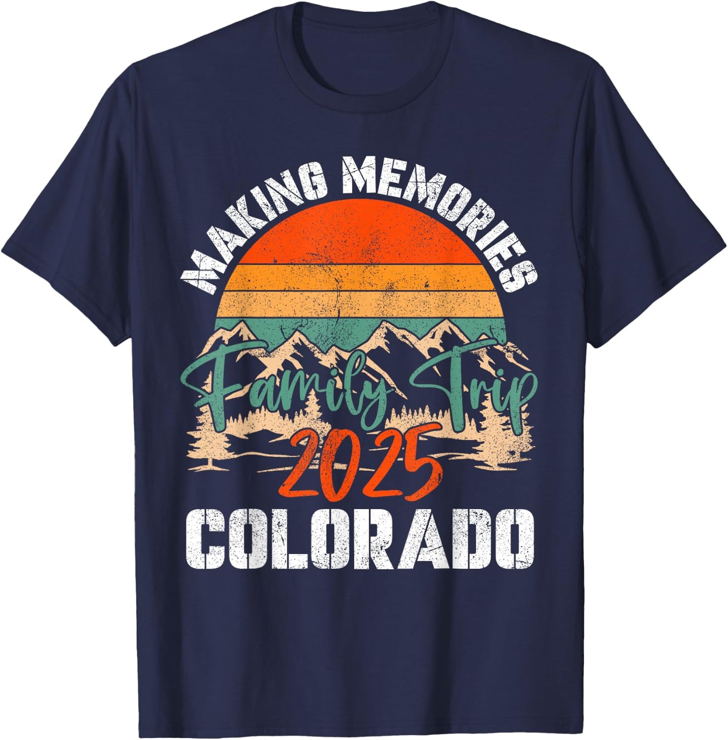 Colorado Family Trip 2025 Mountain Camping Cousin Crew Match T-Shirt - T-Shirt | Navy