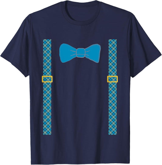 Kids Boys Suspenders and Bowtie by Scarebaby T-Shirt - T-Shirt | Navy