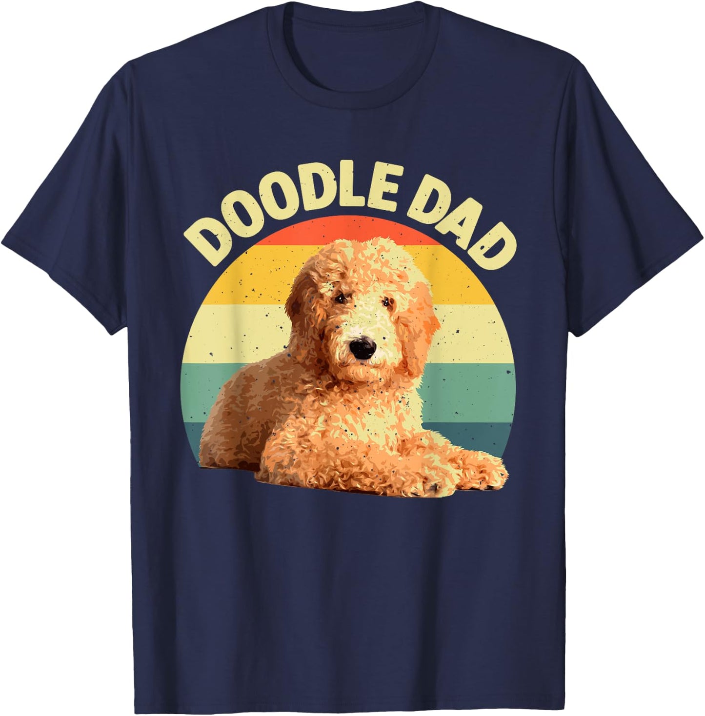 Funny Doodle Dad Art Papa Daddy Goldendoodle Lover T-Shirt - T-Shirt | Navy