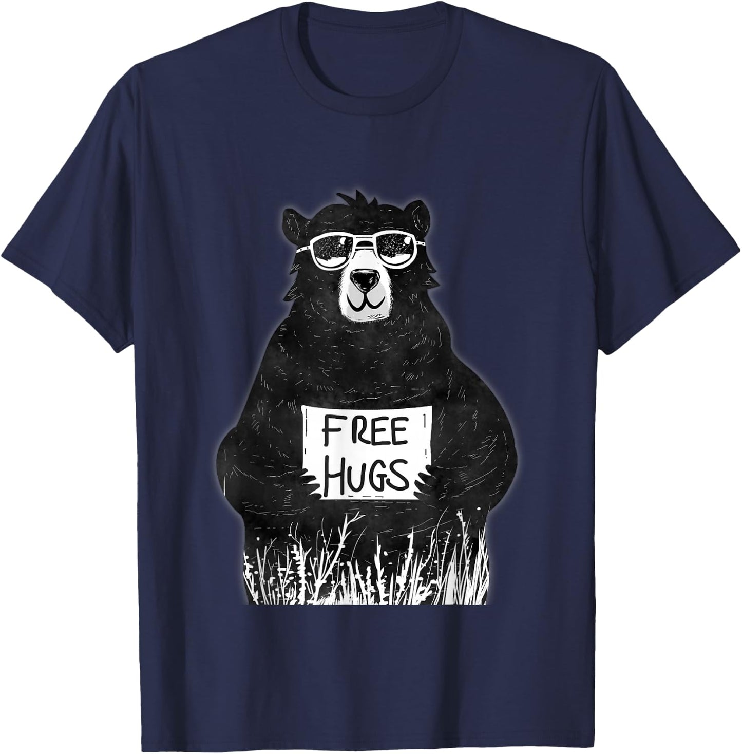 Free Hugs from Grizzly Bear T-Shirt - T-Shirt | Navy