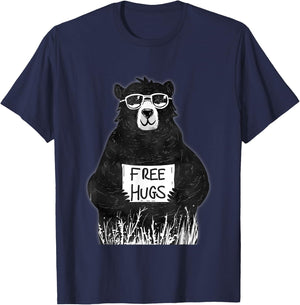 Free Hugs from Grizzly Bear T-Shirt - T-Shirt | Navy