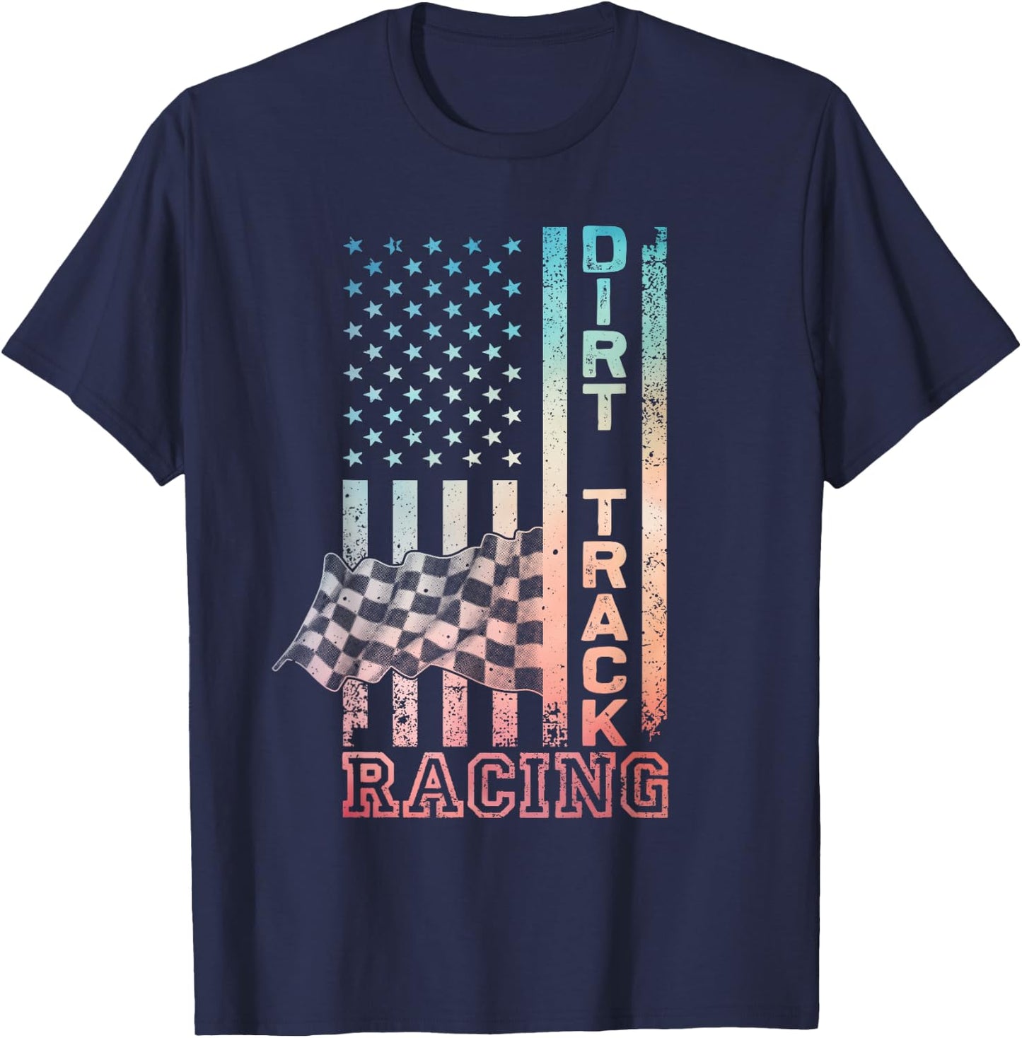 Cool Dirt Track Racing Art Women Dirt Racing Lover T-Shirt - T-Shirt | Navy