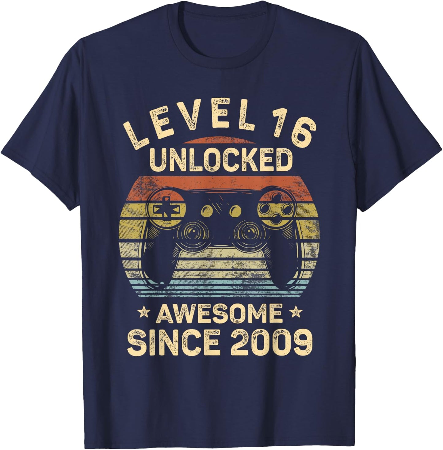 Level 16 Unlocked 16th Birthday 16 Year Old Gifts Gamer Bday T-Shirt - T-Shirt | Navy