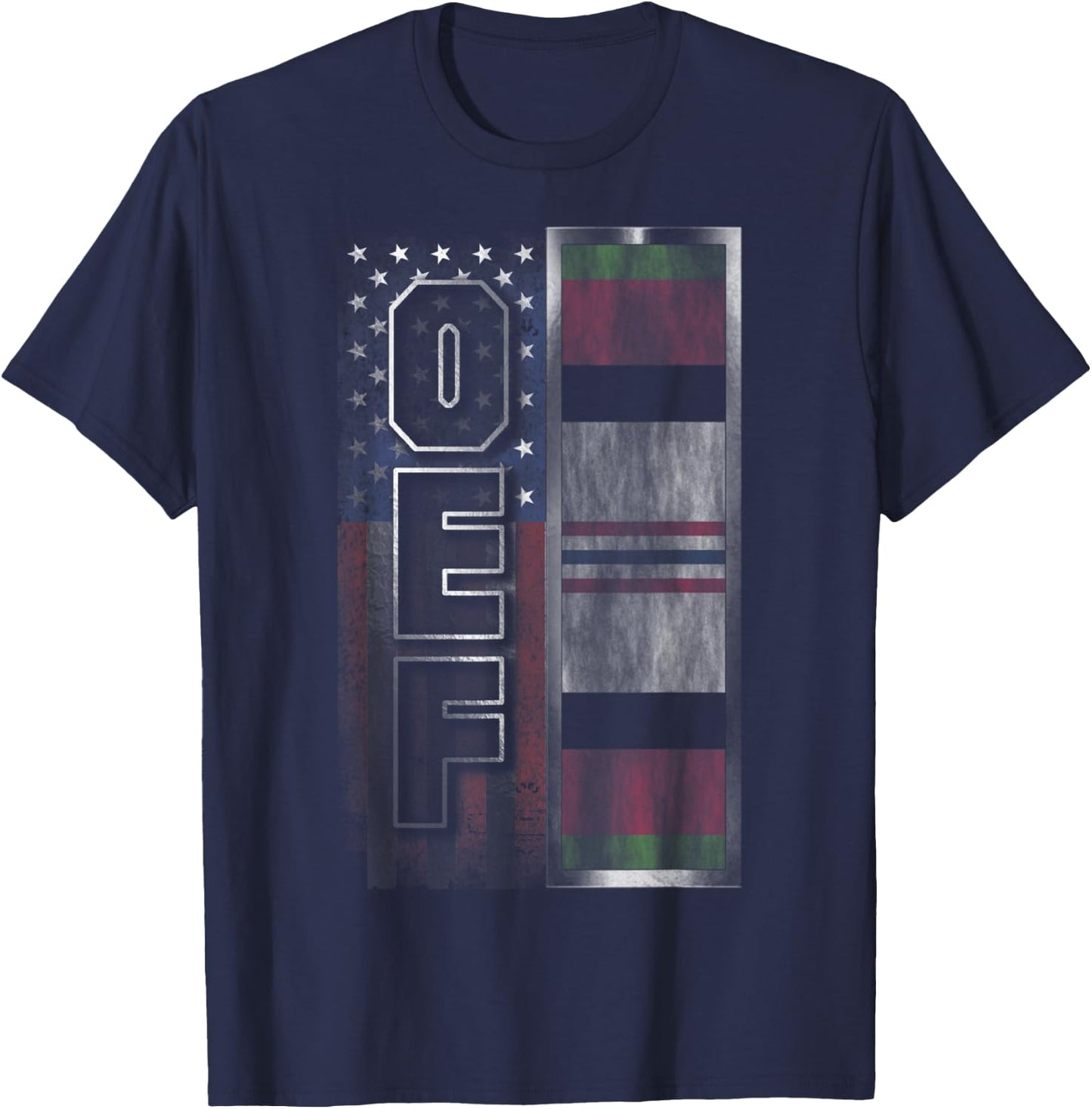 OEF Flag Active Military and Veteran T-Shirt - T-Shirt | Navy