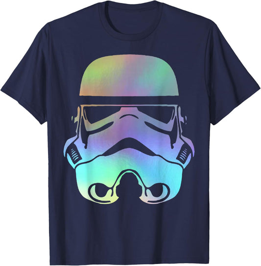 Star Wars Storm Trooper Neon Rainbow Graphic T-Shirt - T-Shirt | Navy