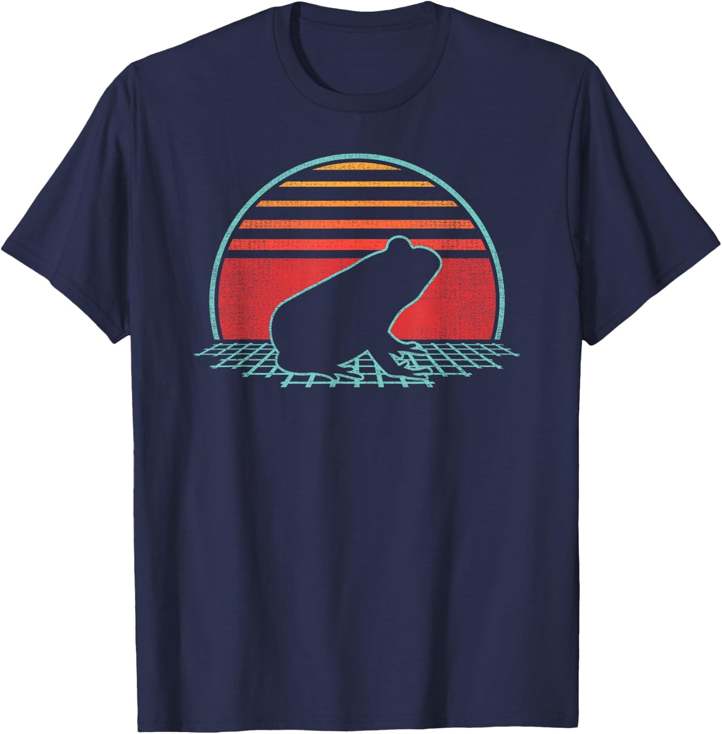 Frog Toad Lover Animal Retro Vintage 80s Style T-Shirt - T-Shirt | Navy