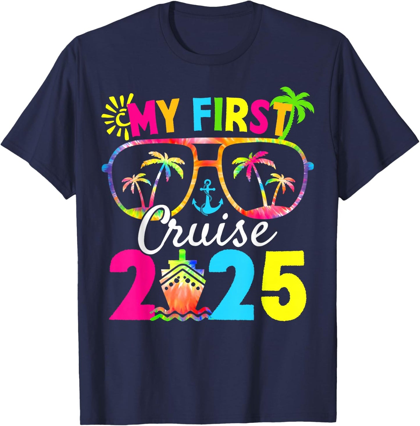 My First Family Cruise Squad 2025 Vacation Summer Trip T-Shirt - T-Shirt | Navy