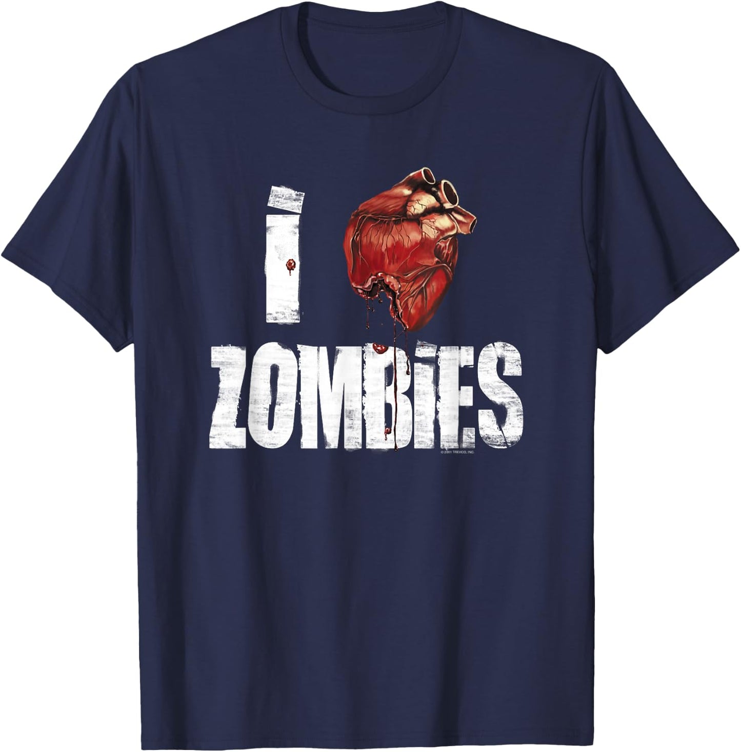 I Heart Zombies Adult T-Shirt - T-Shirt | Navy