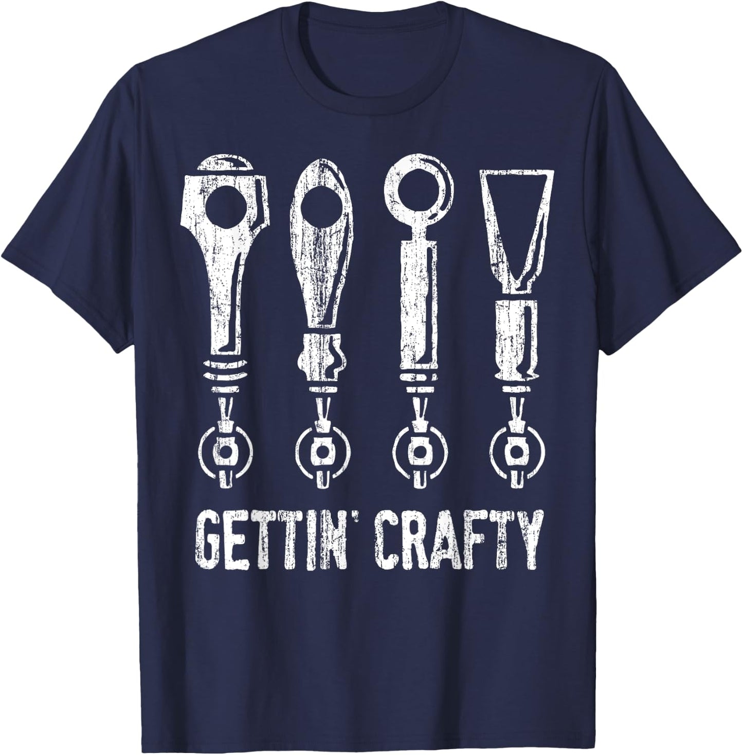 Gettin' Crafty Beer Taps T-Shirt - T-Shirt | Navy
