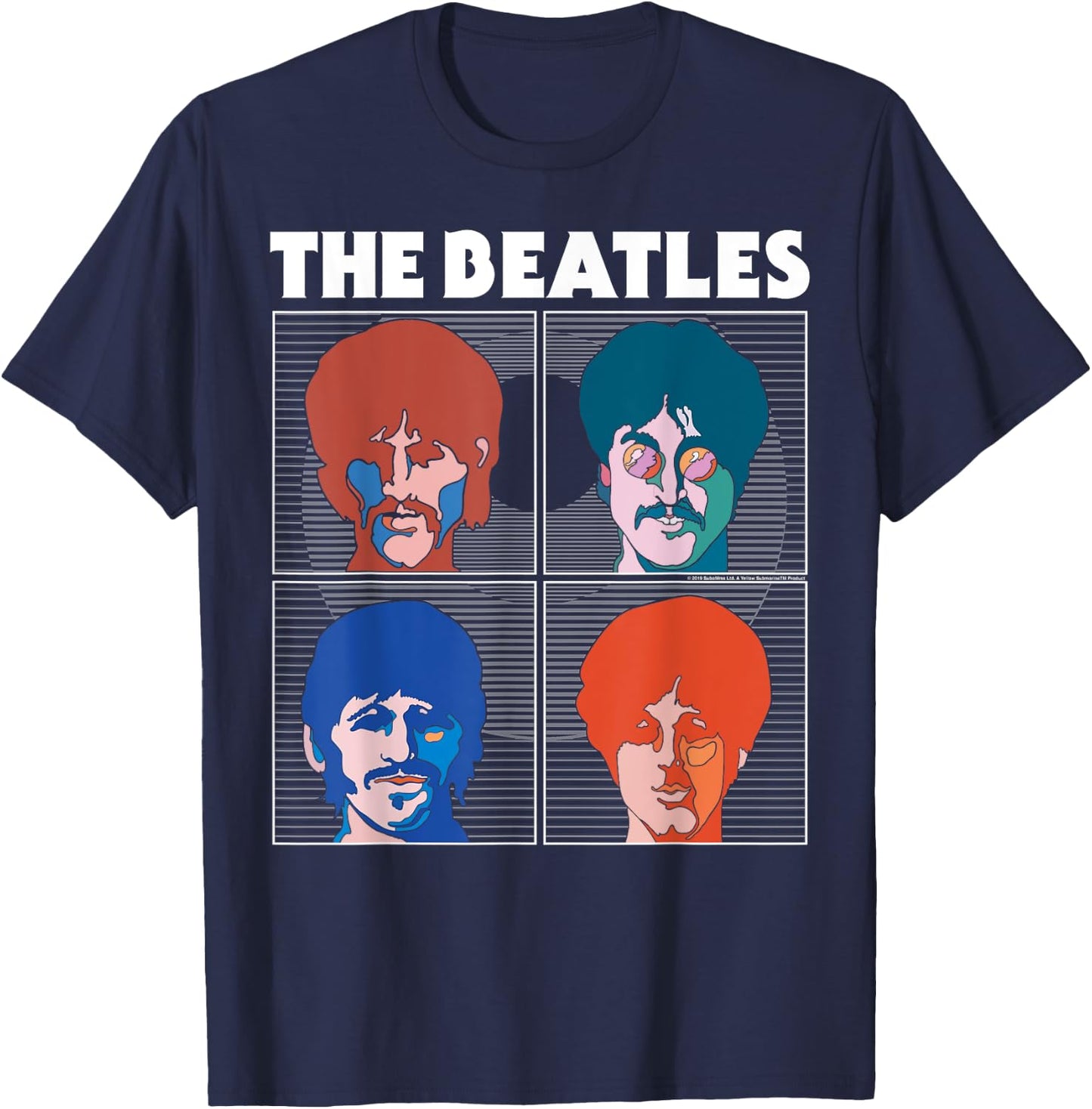 The Beatles - Pop Art Head Shots T-Shirt - T-Shirt | Navy