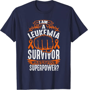 Leukemia Cancer Survivor Awareness Ribbon Gifts T-Shirt - T-Shirt | Navy