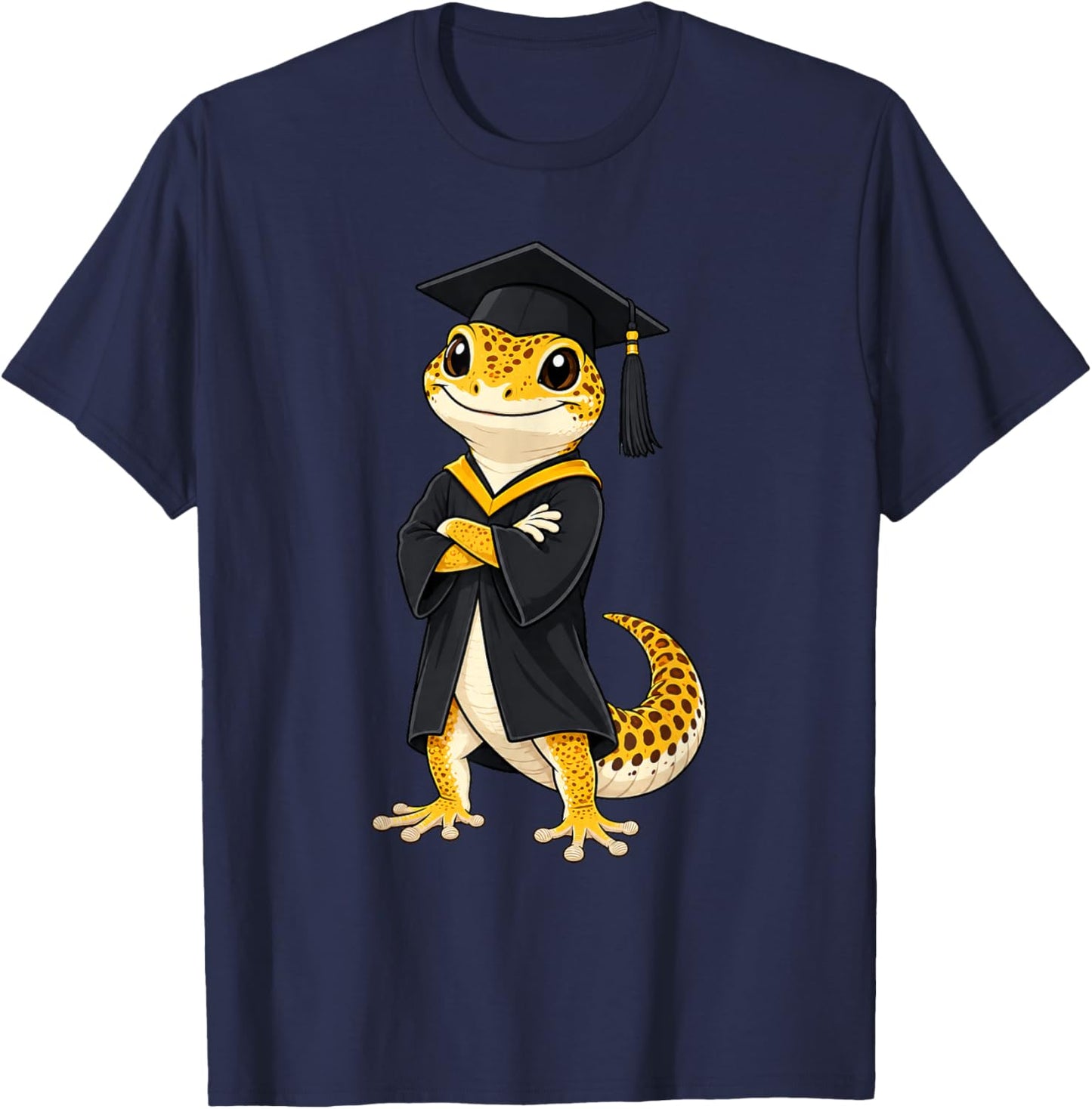 Cute Gecko Lizard Graduation T-Shirt - T-Shirt | Navy