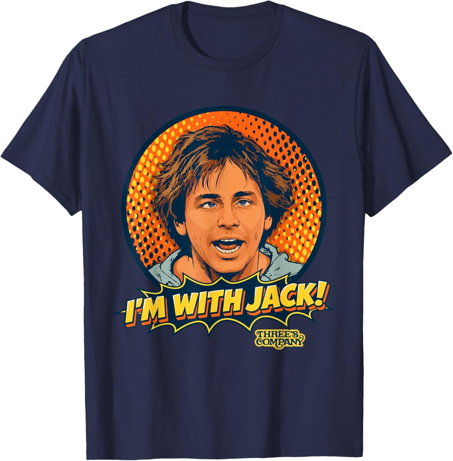 I'm with Jack Tripper Funny Three's Company Retro T-Shirt - T-Shirt | Navy