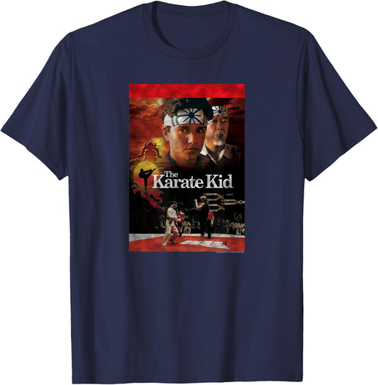 The Karate Kid Movie Poster Distressed Vintage Movie T-Shirt - T-Shirt | Navy