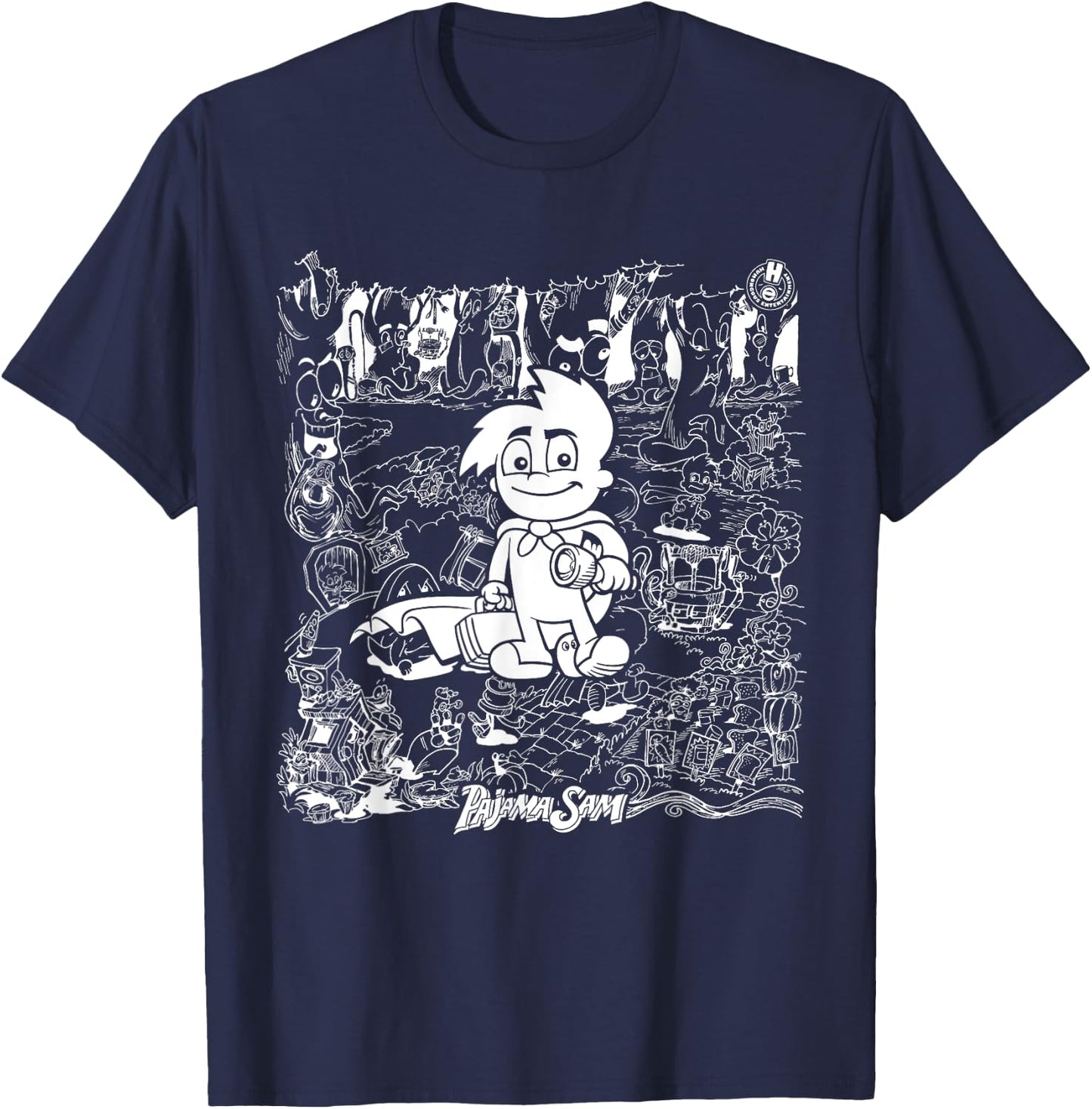 Humongous Entertainment: Pajama Sam Backgrounds T-Shirt - T-Shirt | Navy